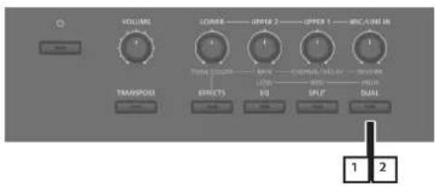 ROLAND RD-08 - Jouer avec des tones superposés (mode Dual) - 1
