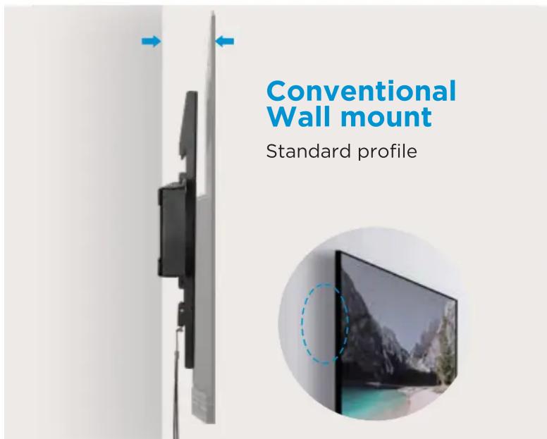 V7 WM1S80 - Support mural de télévision ultra fin pour écran de 43 à 80 - 2