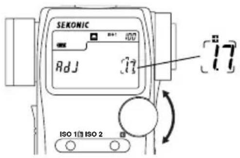 SEKONIC Adj 100 77 ISO 1/1 ISO 2 77