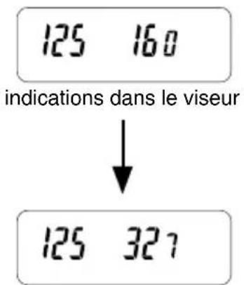 125 160 indications dans le viseur ↓ 125 327