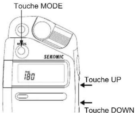 Touche MODE M SEKONIC 180 Touche UP Touche DOWN
