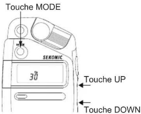 Touche MODE M SEKONIC 30° Touche UP Touche DOWN