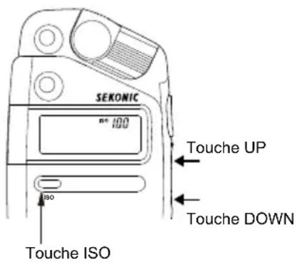 SEKONIC 100 Touche UP Touche DOWN ISO Touche ISO