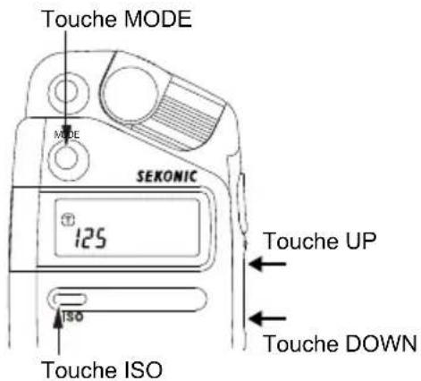 Touche MODE MODE SEKONIC 125 ISO Touche ISO Touche UP Touche DOWN