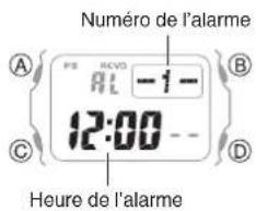 CASIO G-Shock MRG-B5000 - Configuration des réglages de l'alarme - 1