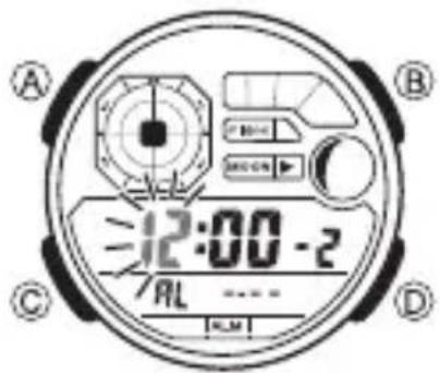 CASIO AE-1200 - Pour régler une heure d'alarme - 1