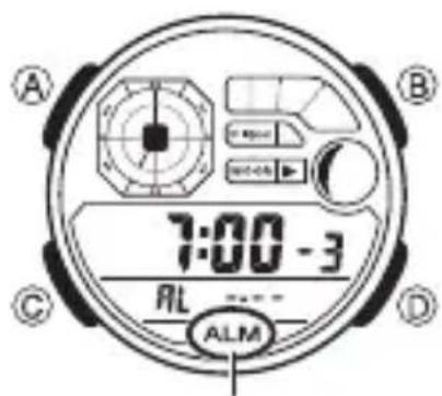 CASIO AE-1200 - Pour mettre les alarmes 2 et 3 et le signal horaire en ou hors service - 1