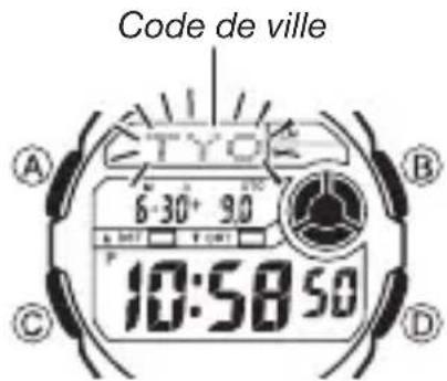 CASIO G-Shock DW-290 - Pour spécifier votre ville de résidence - 1