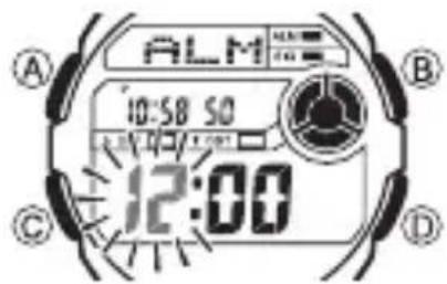 CASIO G-Shock DW-290 - Pour régler l'heure d'alarme - 1