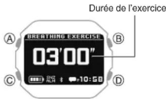 CASIO G-Shock DW-H5600 - Définition de la durée d'un exercice de respiration - 2
