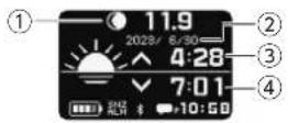 CASIO G-Shock DW-H5600 - Consultation des heures de lever et de coucher du soleil et de la phase de la Lune - 2