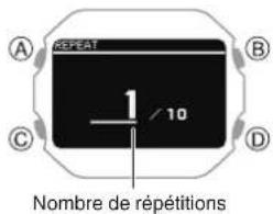 CASIO G-Shock DW-H5600 - - Pour configurer les réglages du compteur d'intervalles avec la montre - 4
