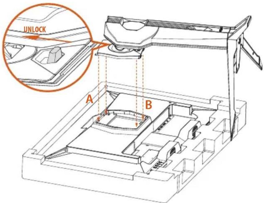 ASROCK PG27QFT2A - Démontage du bras et de la base du support - 1