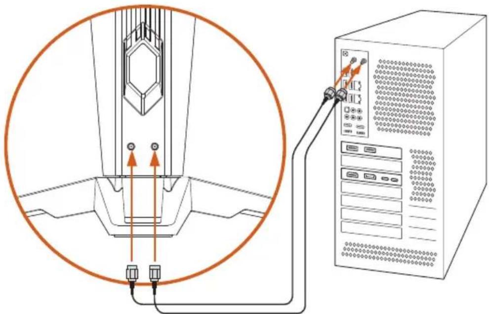 ASROCK PG27QFT2A - Connexion du câble d'antenne - 2