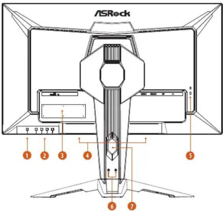ASROCK PG27QFT2A - Vue arrière - 1