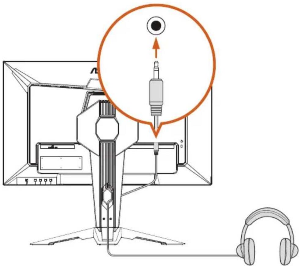 ASROCK PG27QFT2A - Connexion du câble audio - 1
