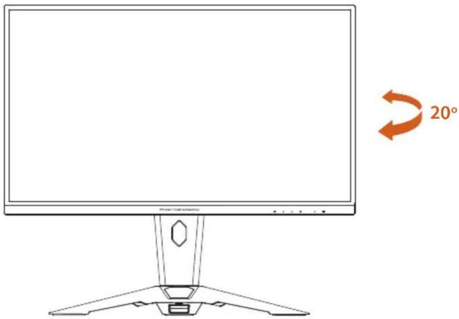 ASROCK PG27QFT2A - Réglage de l'angle de pivotement - 2