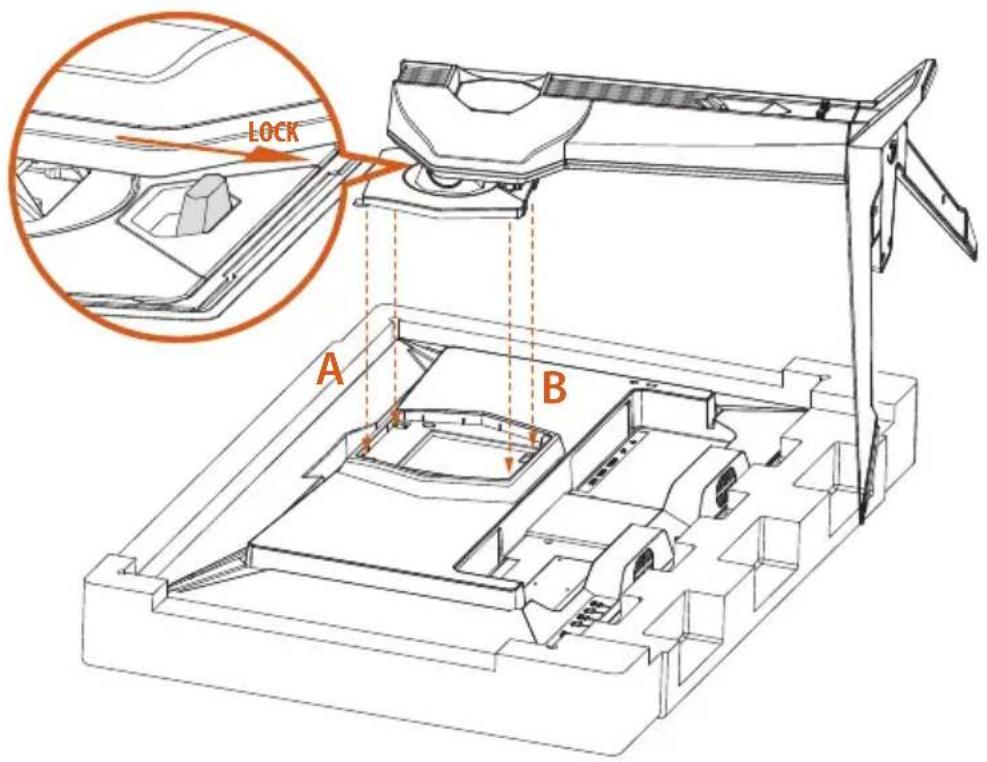 ASROCK PG27QFT2A - Étape 2. Installation du bras du support - 1