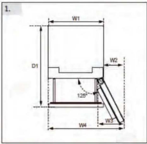 CANDY CNCQ4T620EX - Empfohlener Platzbedarf - 1