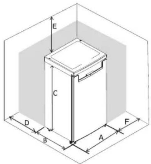 CANDY COHS 45DW - Space Requirement - 1