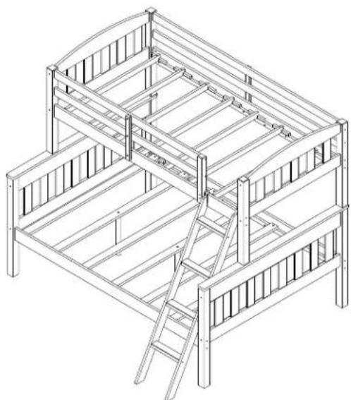 Dorel DA7499E - TWIN/FULL BUNK BED - 1