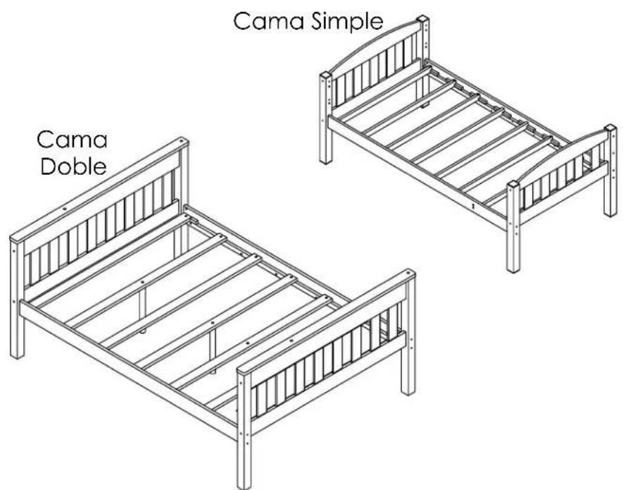 Dorel DA7499W - Instrucciones para convertir la cama litera en dos camas - 2