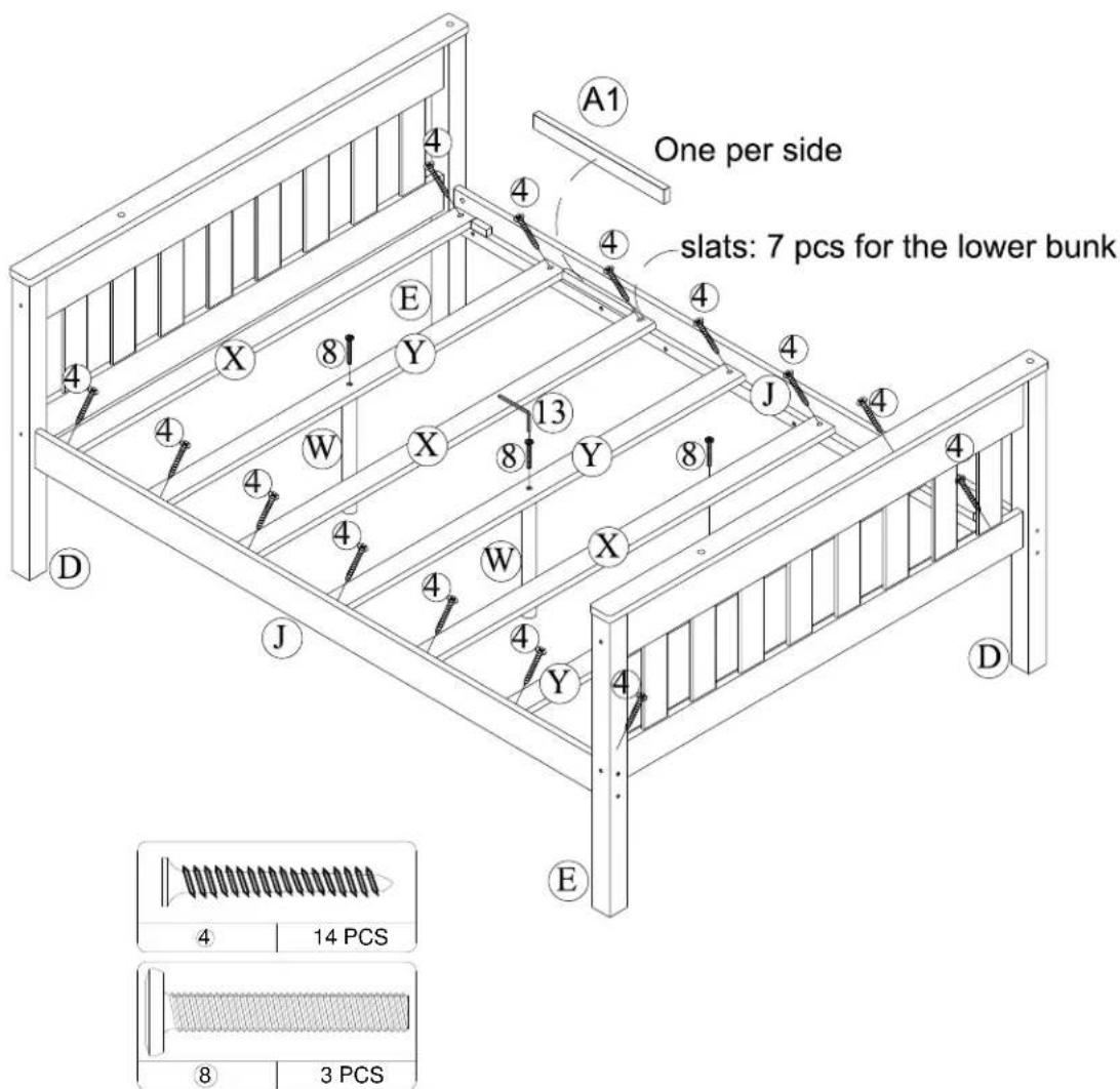 Dorel DA7499W - TWIN/FULL BUNK BED DA7499E / DA7499W - 1