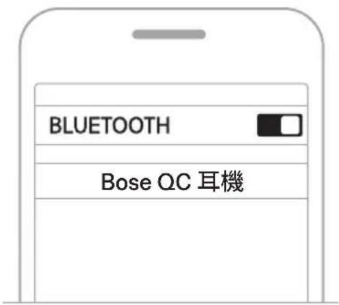 BOSE QuietComfort SC Headphones - 使用行動裝置上的 BLUETOOTH 功能表連接 - 2