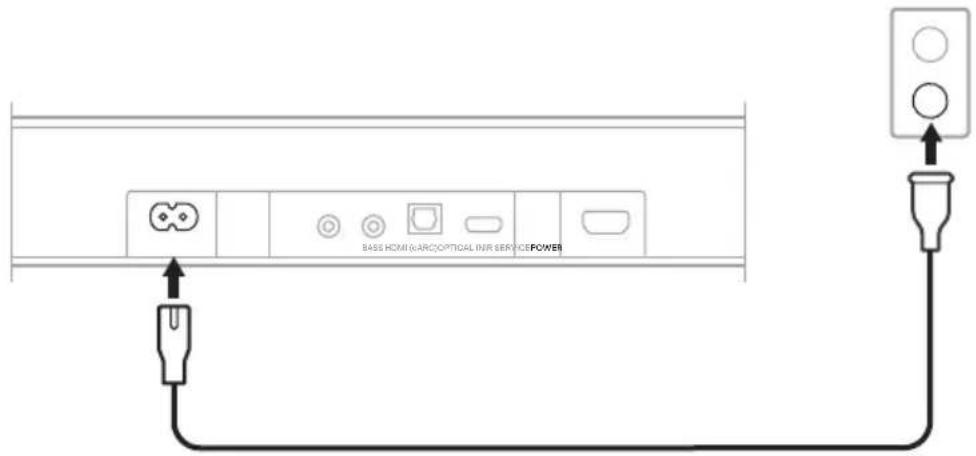 BOSE Soundbar 550 - 將條形音箱連接至電源 - 1