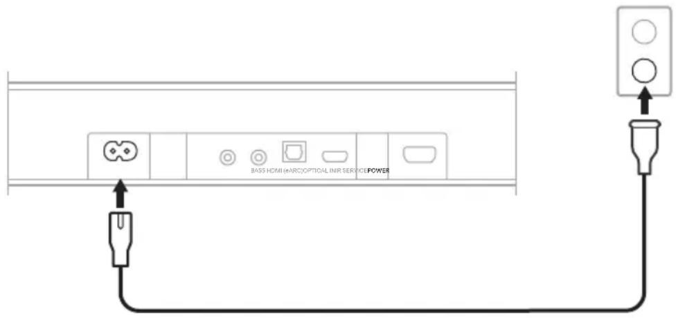 BOSE Soundbar 550 - ANSLUTA SOUNDBARHÖGTALAREN TILL STRÖMKÄLLA - 1