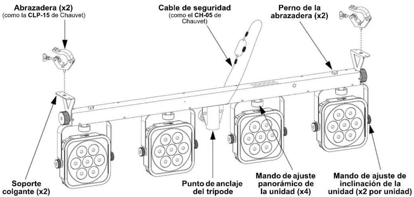 Chauvet 4Bar Quad ILS - Diagrama de montaje - 1
