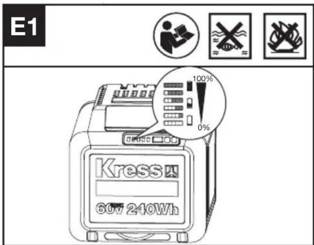 KRESS KC300.9 - VERIFICAREA STĂRII DE ÎNCĂRCARE A ACUMULATORULUI (VEZI FIGURA E1) - 1