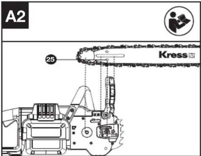 KRESS KC300.9 - MONTAGE VAN ZWAARD EN ZAAGKETTING - 2