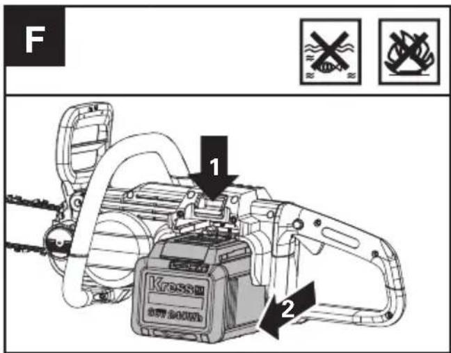 KRESS KC300.9 - SÅDAN FJERNES ELLER ISÄETTES BATTERIENHEDEN (SE FIG. F.G) - 1