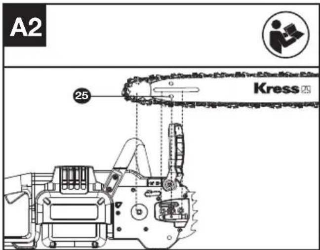 KRESS KC300.9 - MONTAGE DU GUIDE ET DE LA CHAÎNE - 2