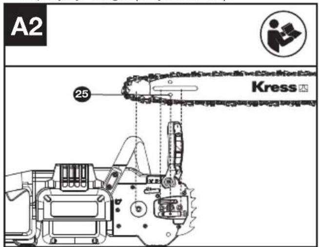 KRESS KC300.9 - MONTAŽA LETVE IN VERIGE ŽAGE - 2