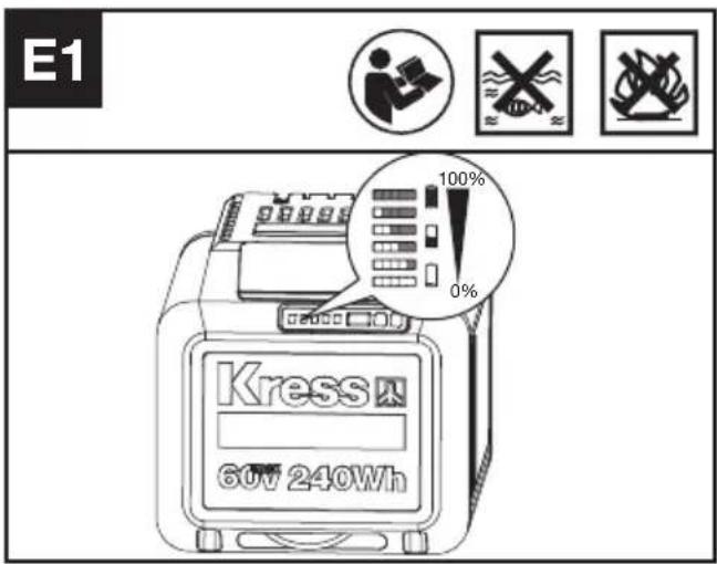 KRESS KC300.9 - KONTROLLERE BATTERILADINGEN (SE FIGUR E1) - 1
