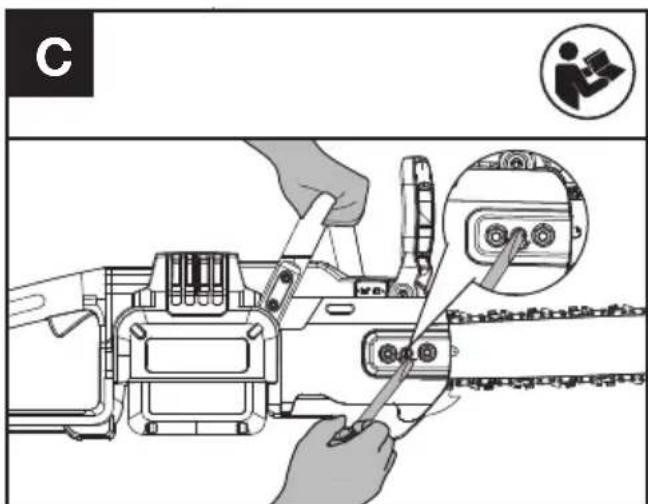 KRESS KC300.9 - MONTAGGIO DELLA LAMA FISSA E DELLA CATENA DELLA SEGA - 8