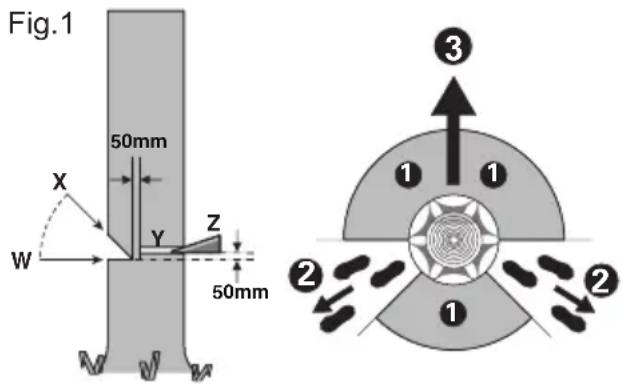KRESS KC300.9 - Inkeping voor het vellen van de boom zagen - 1