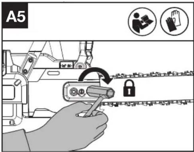 KRESS KC300.9 - MONTAGGIO DELLA LAMA FISSA E DELLA CATENA DELLA SEGA - 5
