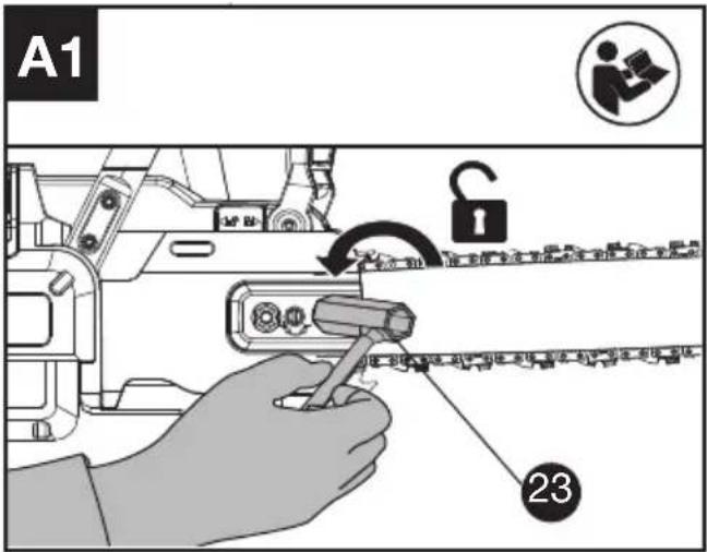 KRESS KC300.9 - MONTAGGIO DELLA LAMA FISSA E DELLA CATENA DELLA SEGA - 1