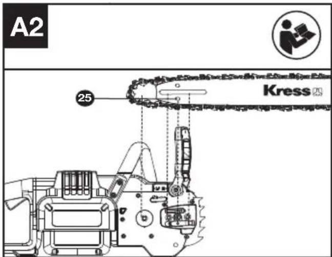 KRESS KC300.9 - MONTAGE VON SCHWERT UND SÄGEKETTE - 2