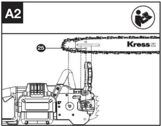 KRESS KC300.9 - MONTAGEM DA SERRA E DA CORRENTE DE SERRA - 2