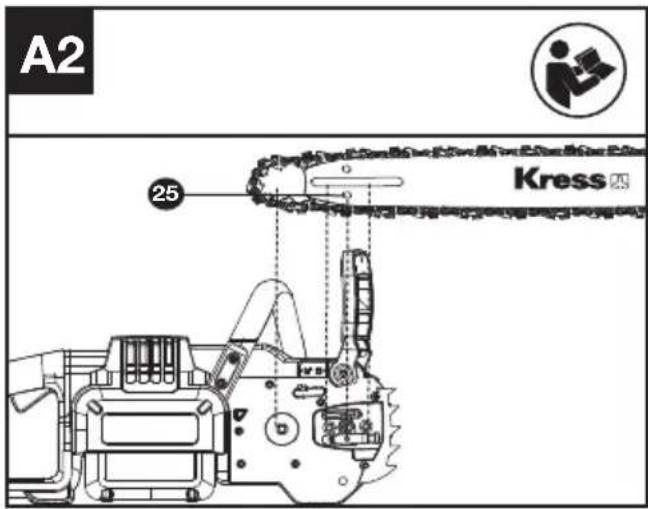 KRESS KC300.9 - MONTAGGIO DELLA LAMA FISSA E DELLA CATENA DELLA SEGA - 2