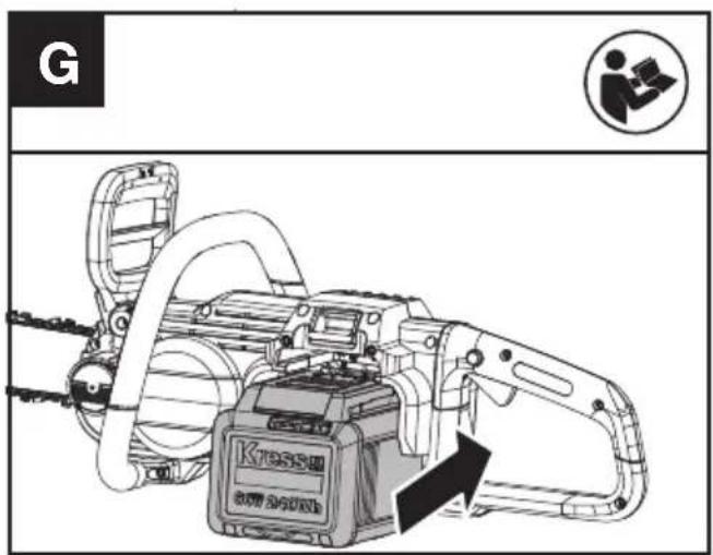 KRESS KC300.9 - FJERNING ELLER INSTALLERING AV BATTERIPAKKE (SE FIGUR F. G) - 2