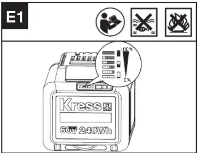 KRESS KC300.9 - KONTROLA STAVU NABITIA BATÉRIE (POZRI OBR. E1) - 1