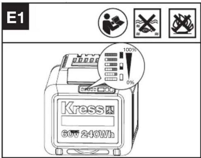 KRESS KC300.9 - CSPRAWDZANIE STANU NAŁADOWANIA AKUMULATORA (PATRZ RYS. E1) - 1