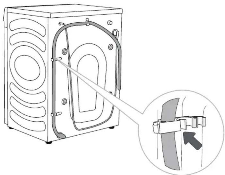 HISENSE WF7S1247BB - RACCORDEMENT ET FIXATION DU TUYAU D'ÉVACUATION - 3