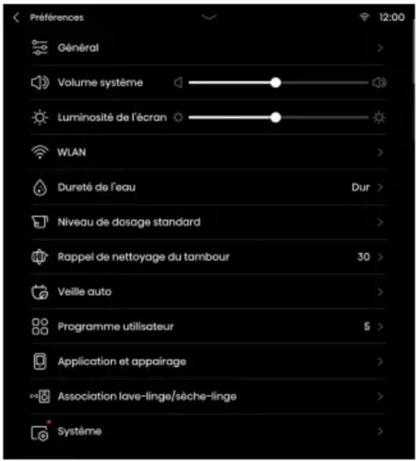 HISENSE WF7S1247BB - Preférences - 1