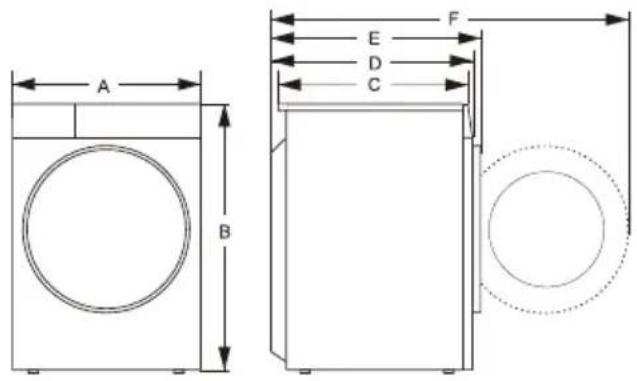HISENSE WF7S1247BB - Dimensions (mm) - 1